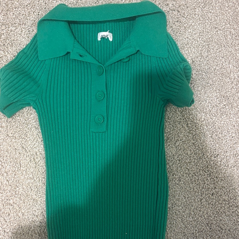 Aerie Kids Polo in Vibrant Green